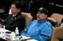 
El presidente de Nicaragua, Daniel Ortega, y su ministro de Asuntos Exteriores, Denis Moncada, asisten a una reunión en La Habana en septiembre. [Yamil Lage / AFP]        